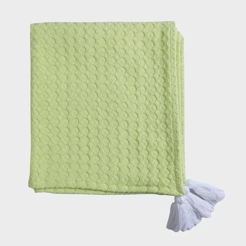 Tender Loom Knitted Cotton Throw - Lime Green media 5