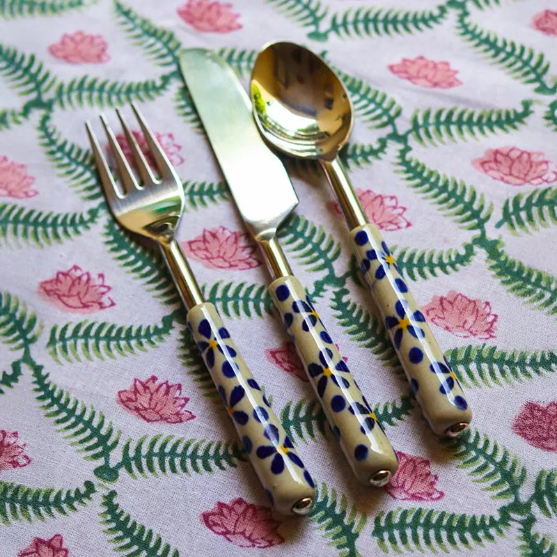 Petal Drop Steel Cutlery Set - Set Of Three media 4