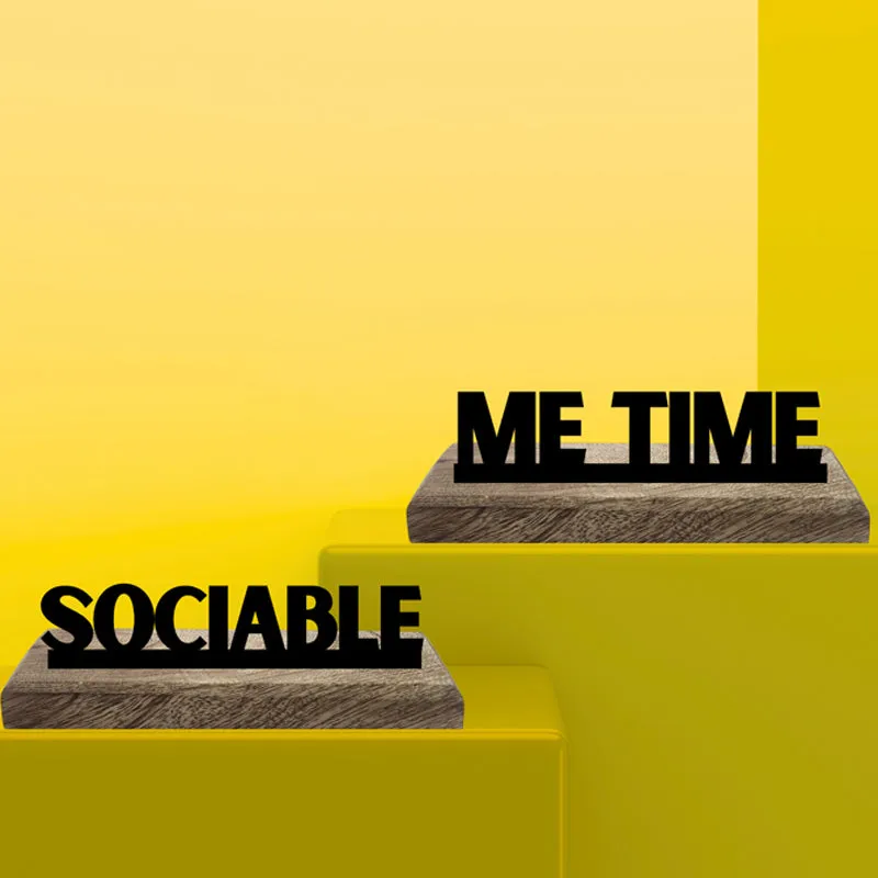 Sociable & Me Time Typography Showpiece - Set Of Two media 3
