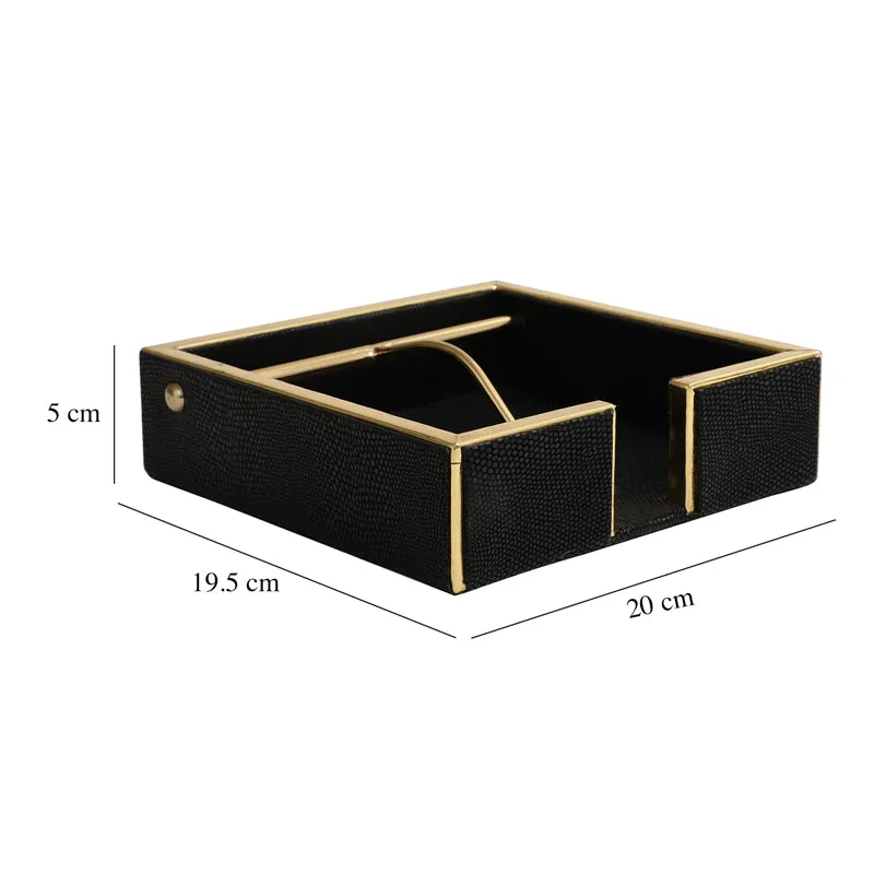 Roho Leather Tissue Holder - Black media 5