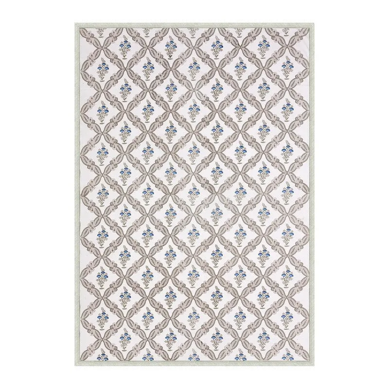 GridAura Cotton Table Cover - Sage Green,Blue media 5