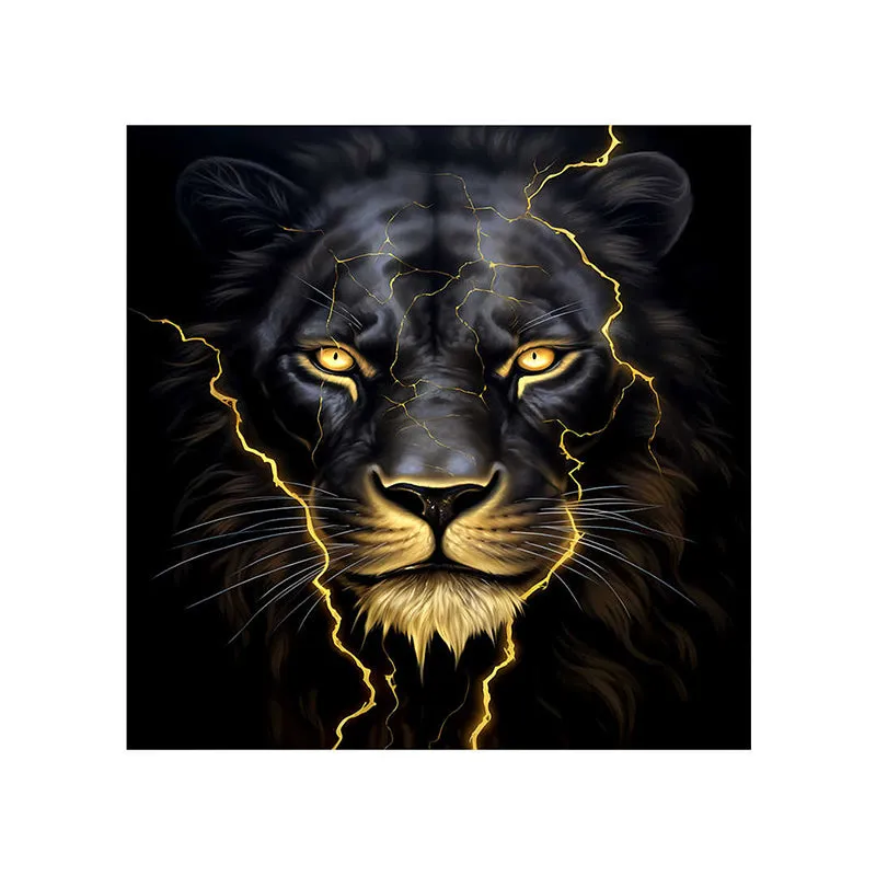 Ferocious Lion Poly Canvas Wall Painting media 5