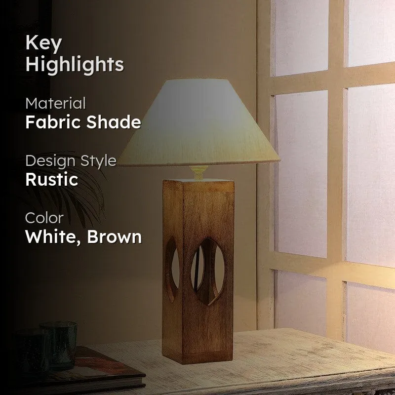 Sandiera Mijori Fabric Table Lamp - White,Brown media 2