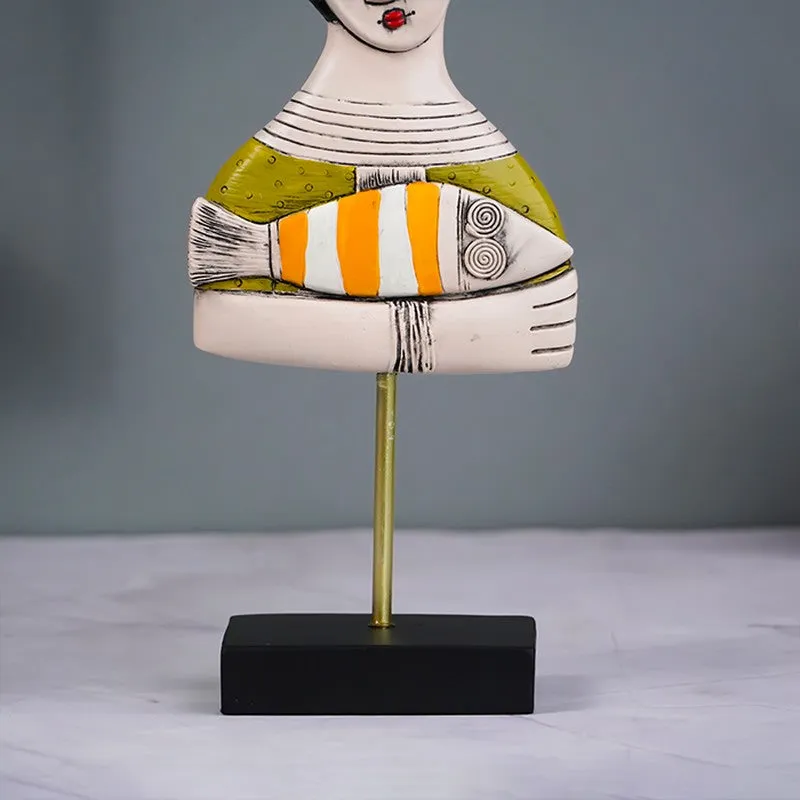 MuseBlock Modern Face Sculpture Showpieces - Multicolor media 7