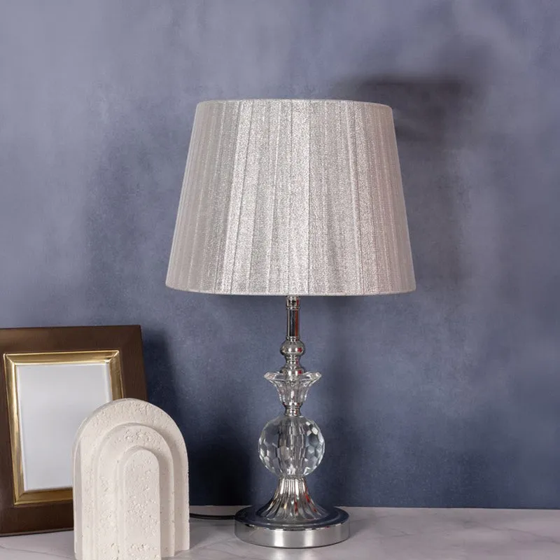 AarviDecor Dempsey Classic Steel Table Lamp - Silver media 4
