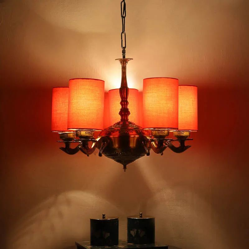Softitto Cylindrical Golden Antique Ceiling Lamp media 1