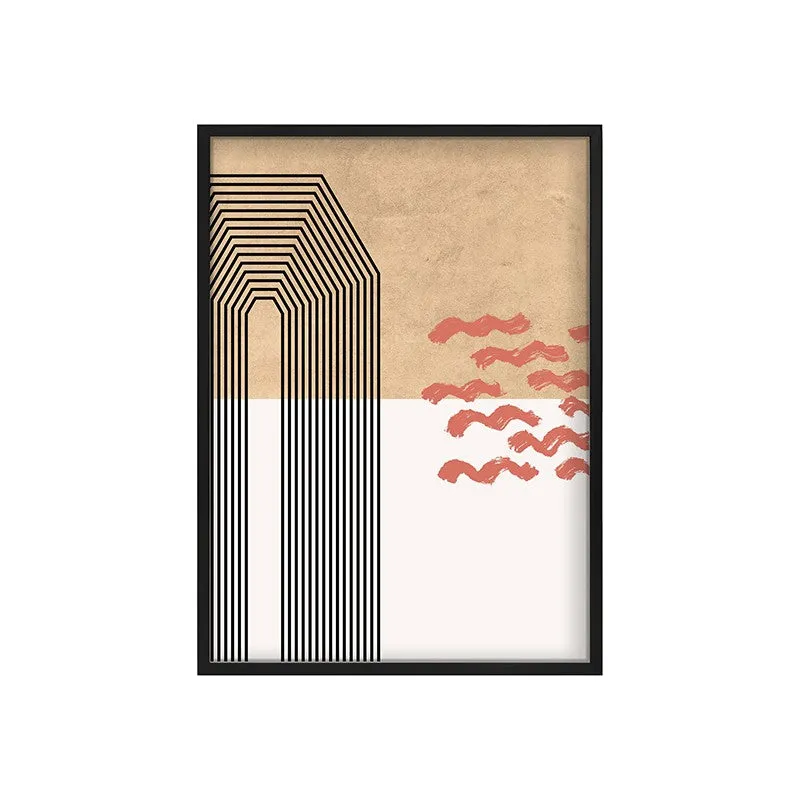 Earthbound Geometry Canvas Wall Painting With Black Frame media 3