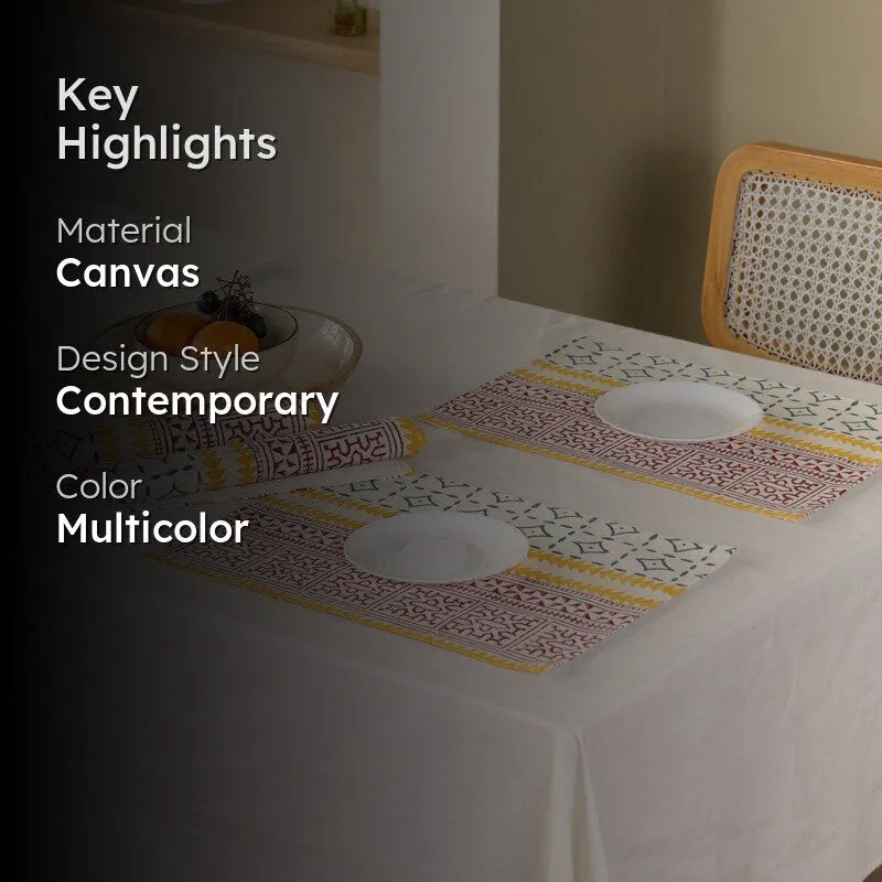 Urban Geometry Canvas Table Mats - Set Of Four media 2