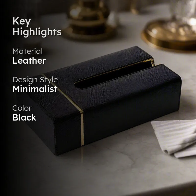 Ceastra Faux Leather Tissue Holder - Black media 2