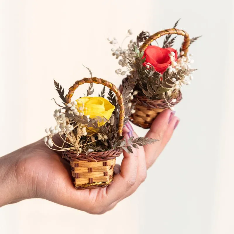 Tritona Mini Floral Basket (Red & Yellow) - Set Of Six media 3