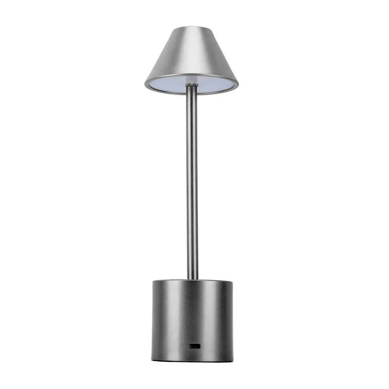GlowShift Tech Metal Table Lamp - Silver media 3