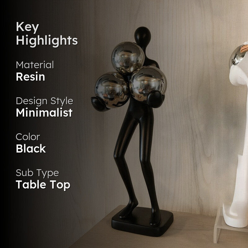Modern Balance Trio Sphere Figurine Showpiece - Black media 2