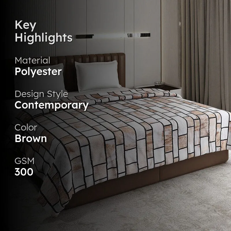 Monte Carlo Strivox Linear Block Polyester Blanket (Brown) - 300 GSM media 2