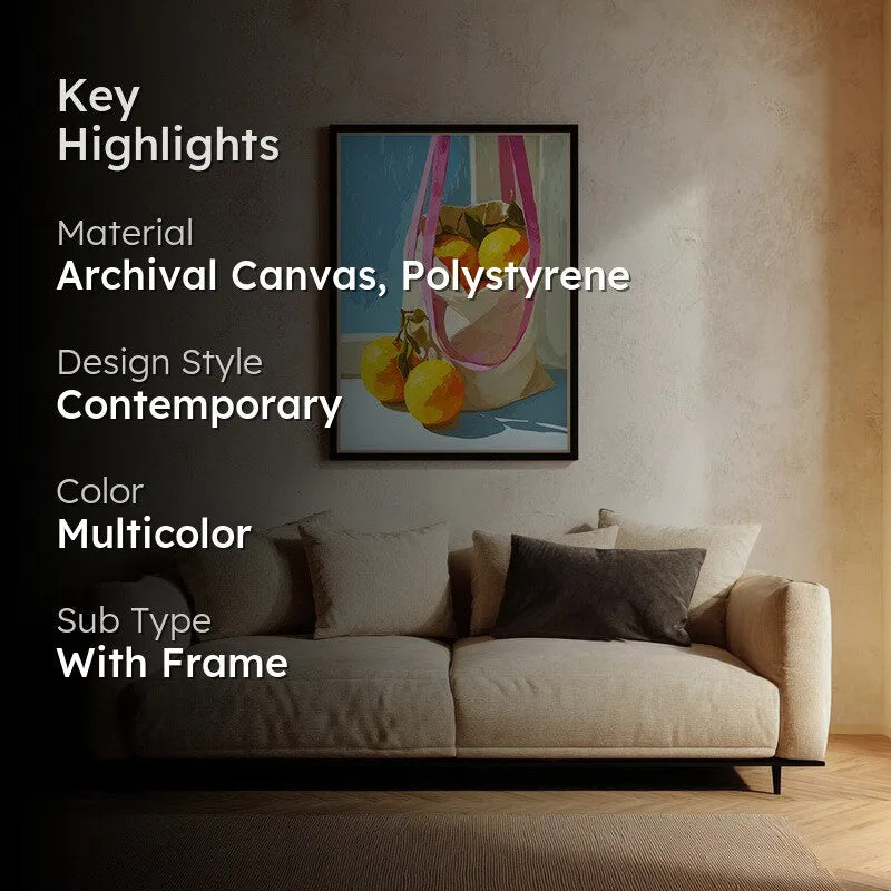 CitrusCharm Canvas Wall Painting - Black Frame media 2