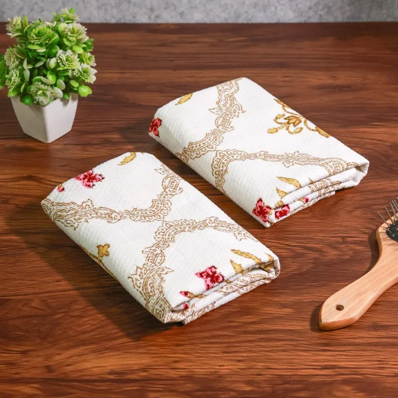 Costal Leaf Cotton Hand Towel - Sky Yellow media 1