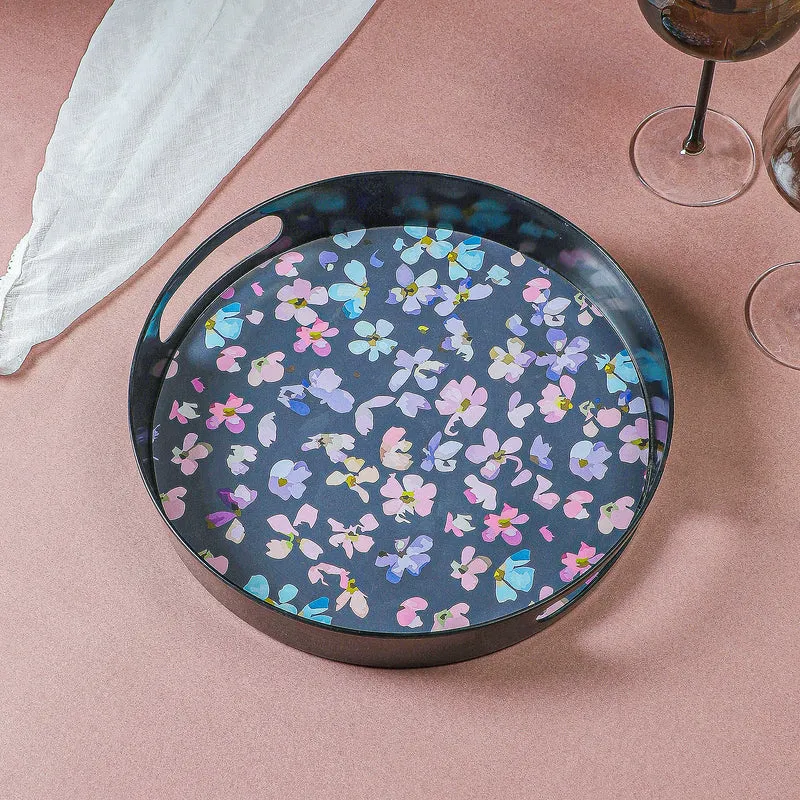 Dalna Floral Round Serving Tray media 5