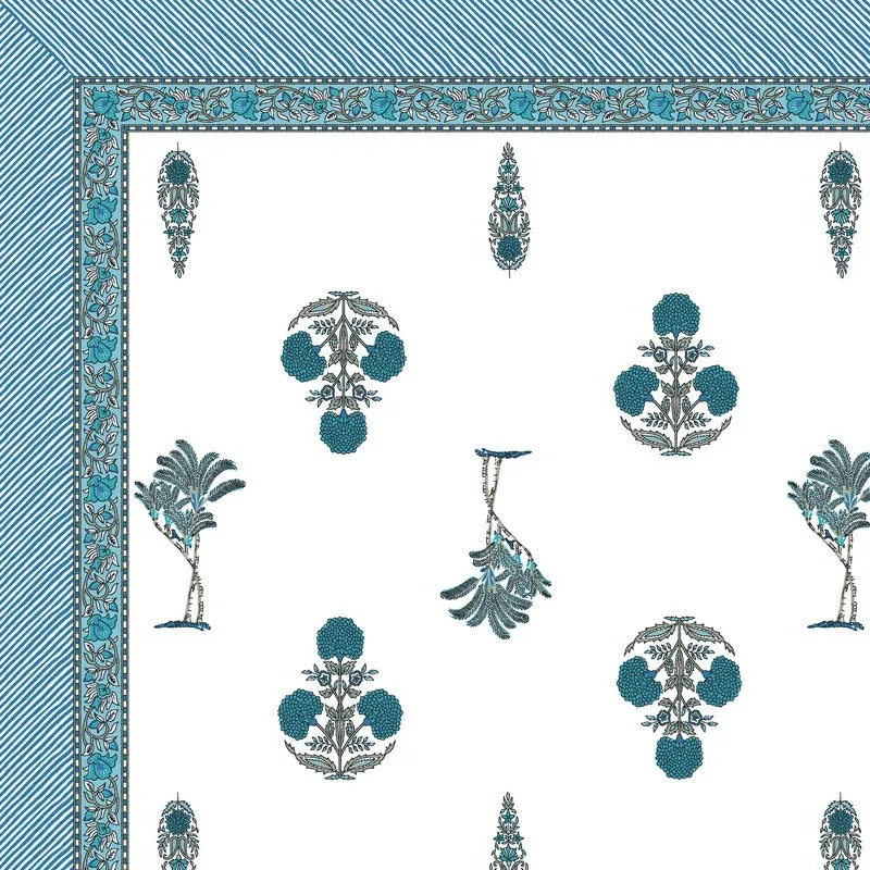 Ethnic Aura Cotton Bedsheet (Blue,White) - 120 TC media 5