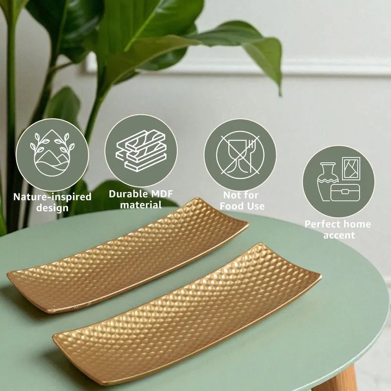 DecorNest Accent Tray (Gold) - Set Of Two media 5