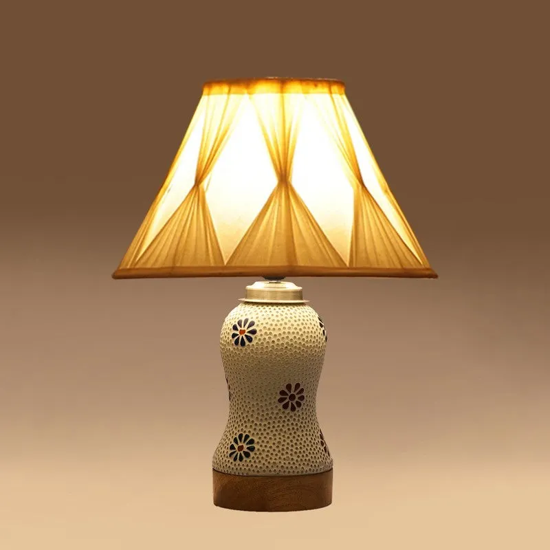 Espera Smocked Wooden Table Lamp - Multicolor media 7