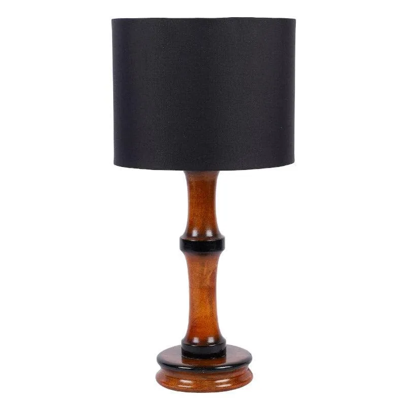 Blace Troton Fabric Table Lamp - Black,Brown media 4