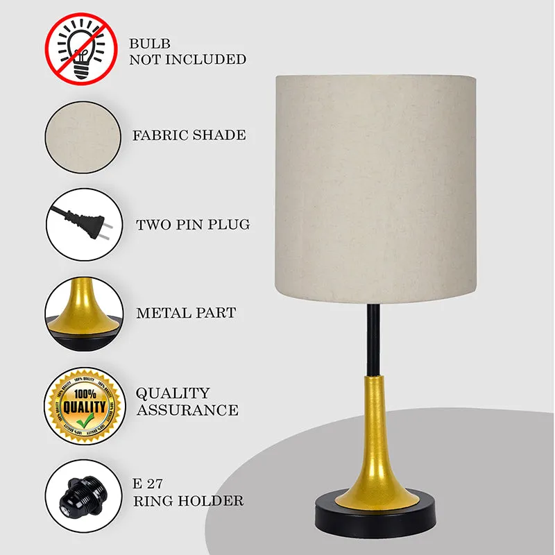Arialla Drum Metal Table Lamp - White,Gold,Black media 4