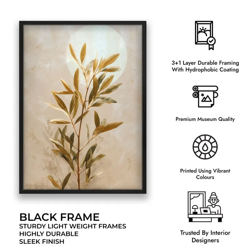 Botanical Harmony Archival Paper Wall Painting With Black Frame media 7