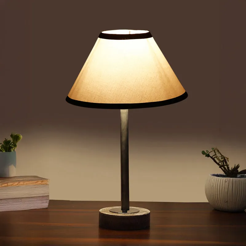 Cotin II Stripe Rodin Wooden Table Lamp - White,Silver media 1