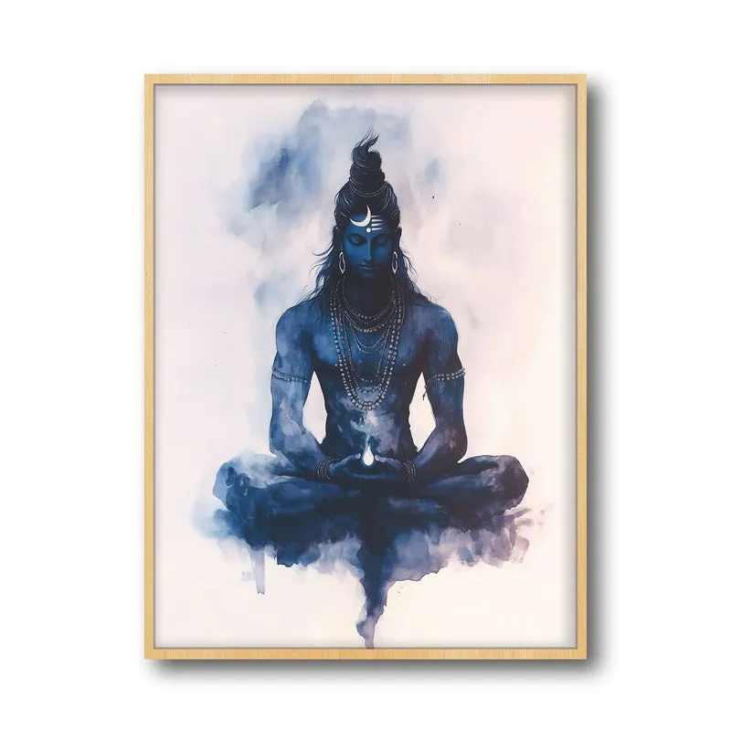 Divine Chandra Chooda Spiritual Archival Paper Wall Painting - Natural Brown Frame media 5
