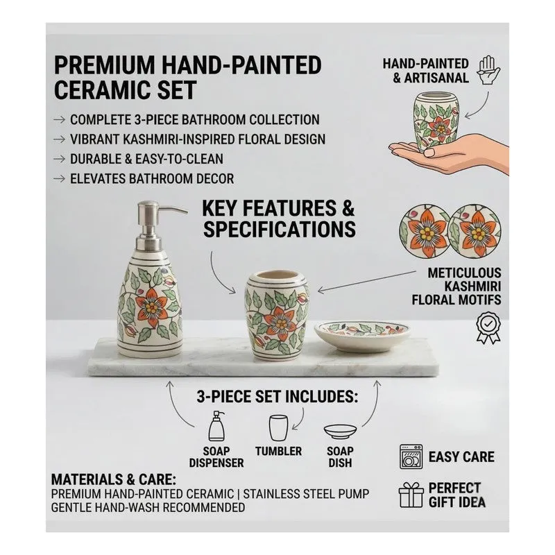 Aqua Charm Ceramic Bathroom Set - Three Piece Set media 7