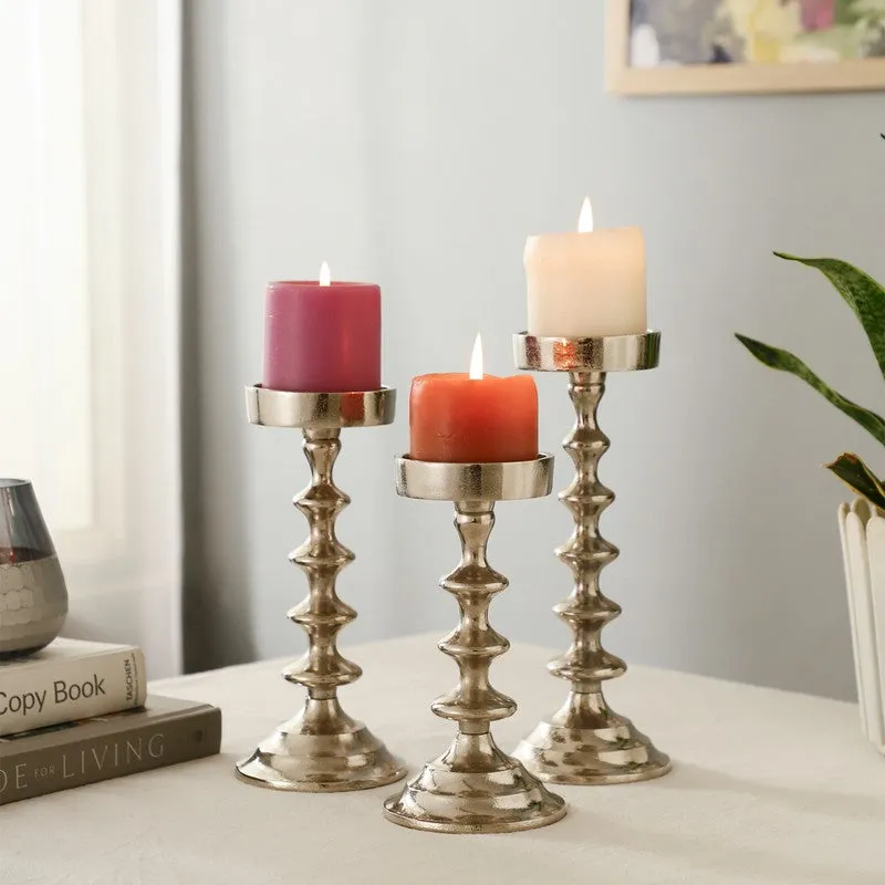 Gloya Candle Holders (Silver) - Set of Three media 1