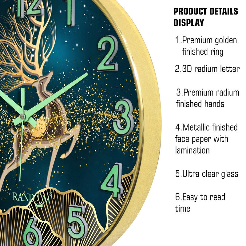 Celestial Round Modern Plastic Wall Clock - Blue & Gold media 6
