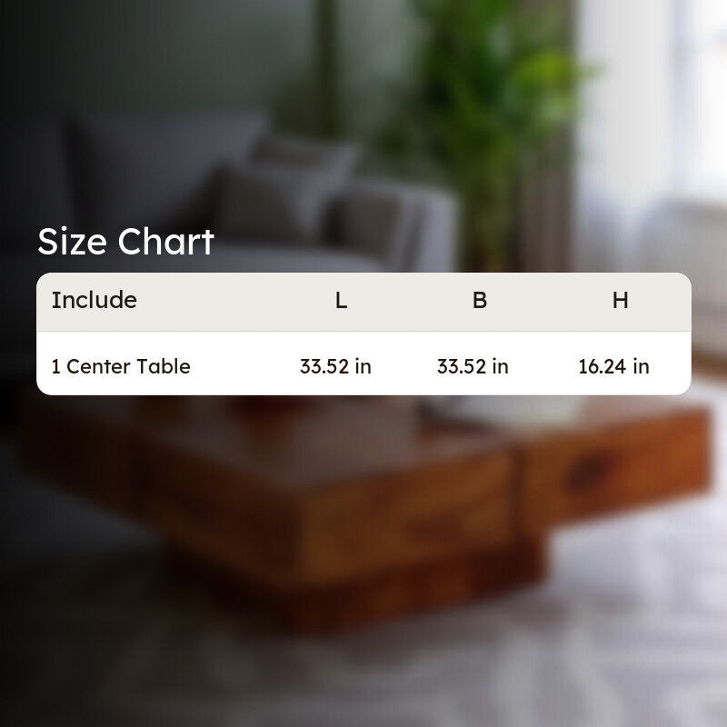Tervon Sheesham Wooden Center Table - Brown media 9