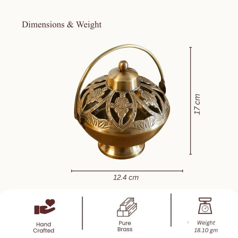 Mridanka Brass Incense Holder media 8