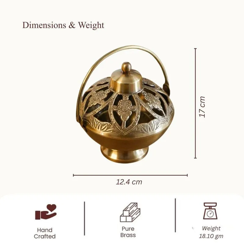 Mridanka Brass Incense Holder media 8