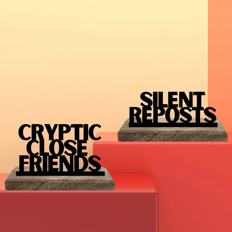 Silent Reposts Typography Showpiece - Set Of Two media 3