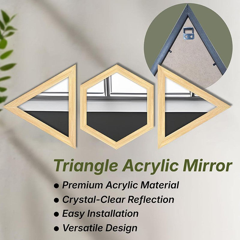 Facet Glow Wall Mirror (Beige)- Set of Three media 6