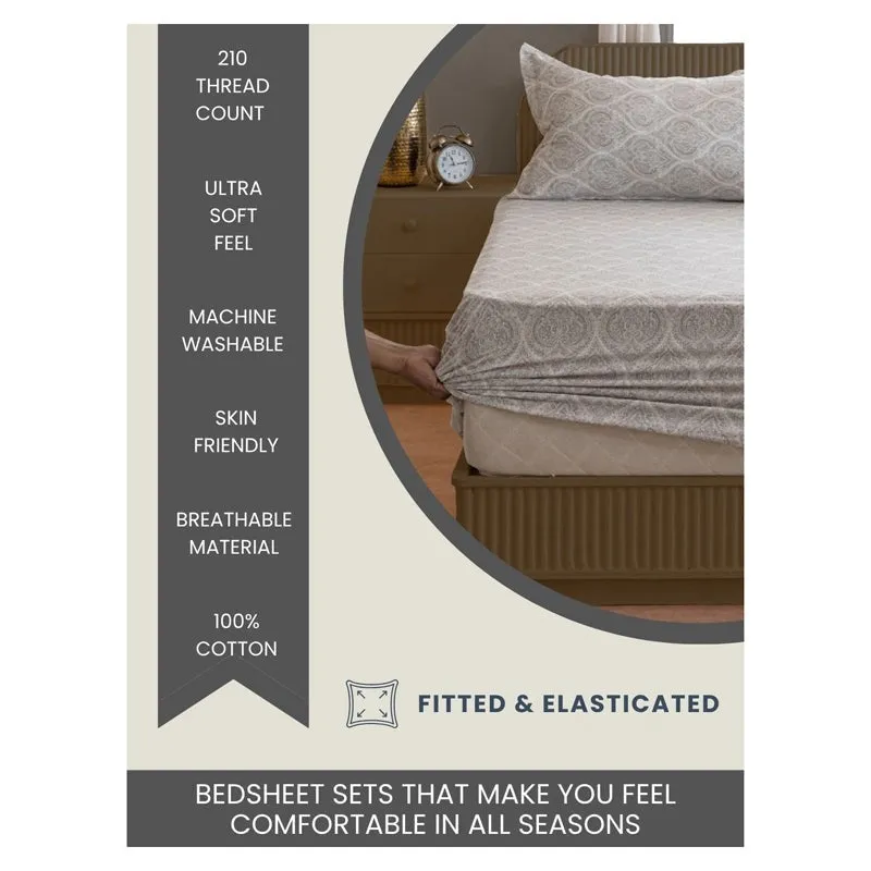 Swayam Vrita Cotton Bedsheet (Grey) - 200 TC media 9