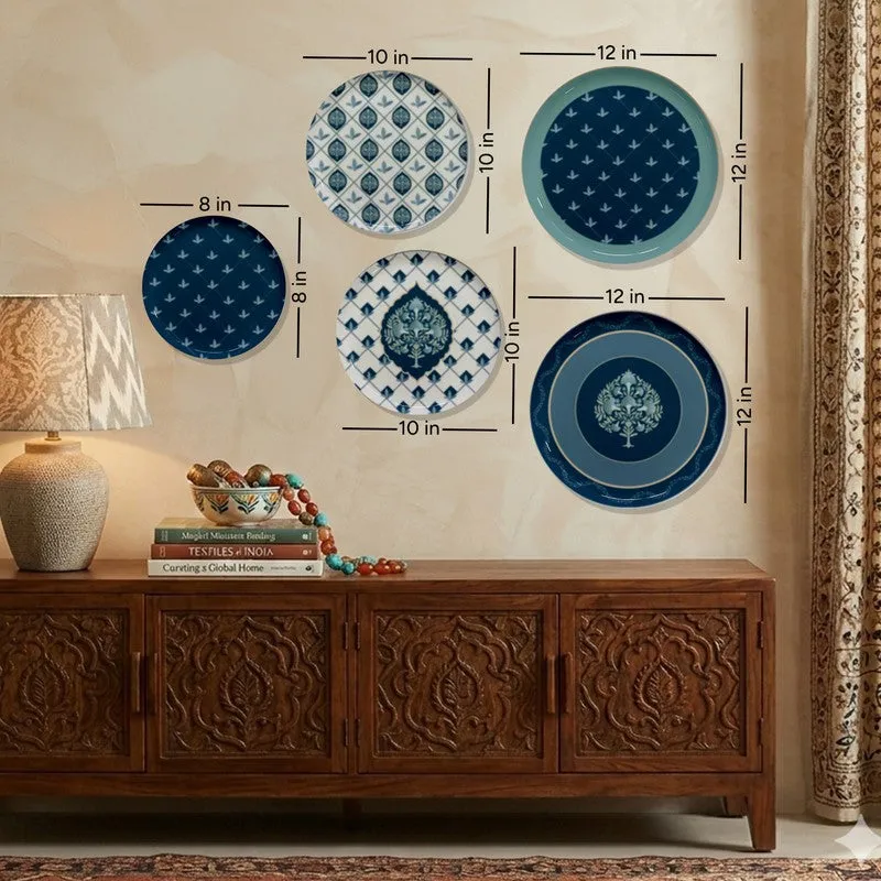 Azure Nest Metal Wall Plates - Set Of Five media 11