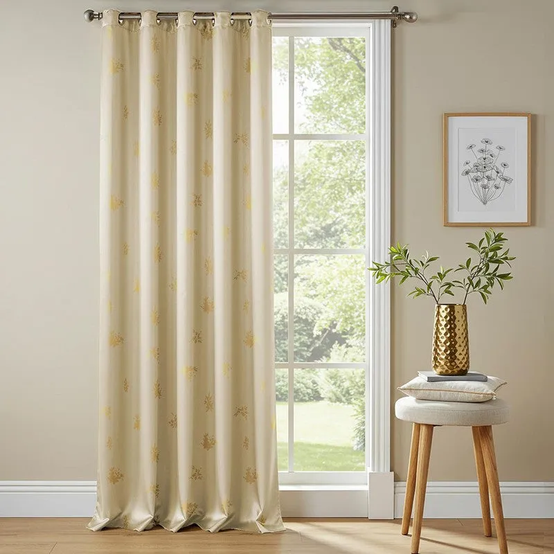 Crackle Cotton Curtain - Beige media 2