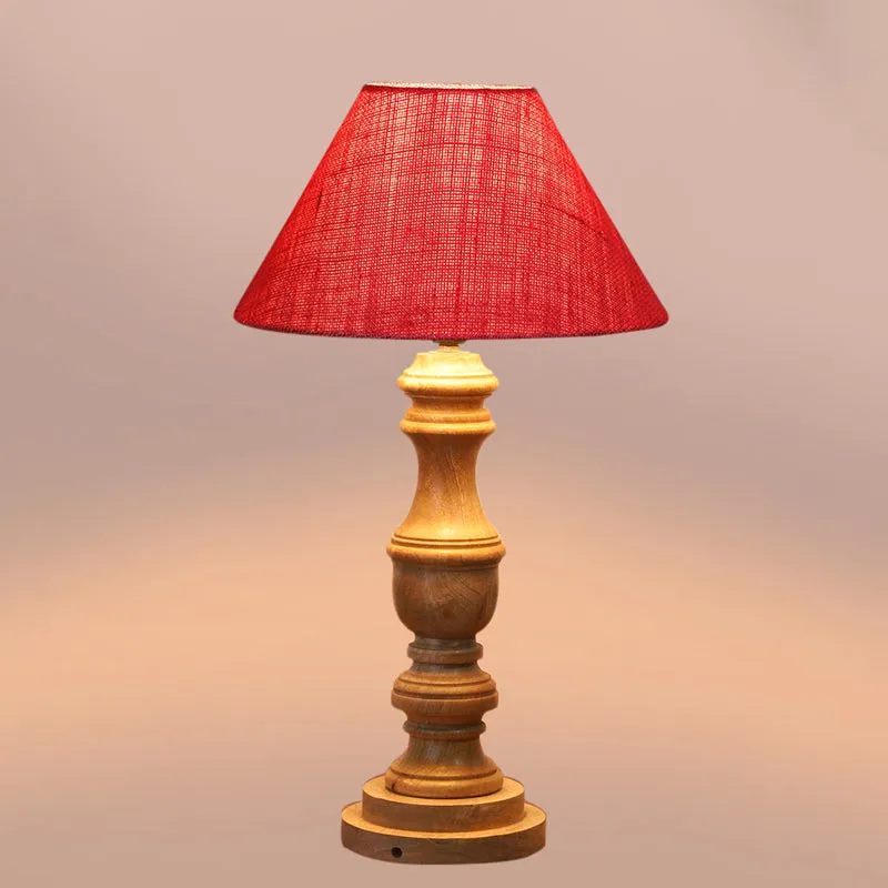 Sienna II Carve Wooden Table Lamp - Pink,Brown media 5