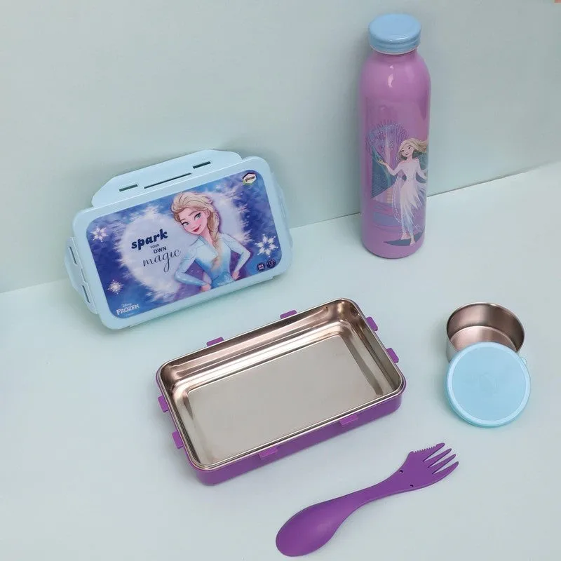 Elsa & Anna Lunch Box 700 ML With 650 ML Lunch Box - Two Piece Set media 3