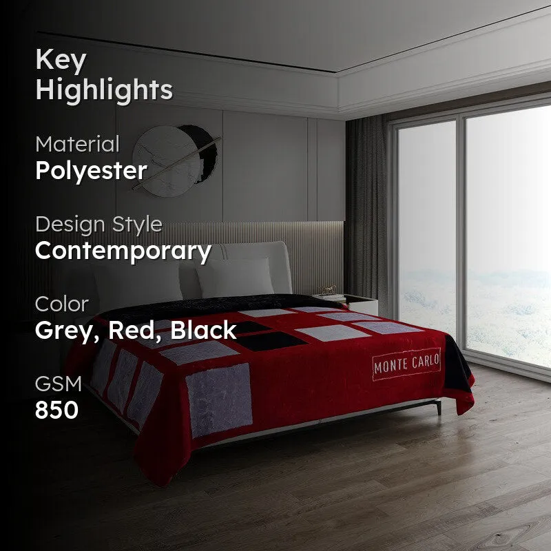 Monte Carlo Crimson Mosaic Blanket - 850 GSM media 2