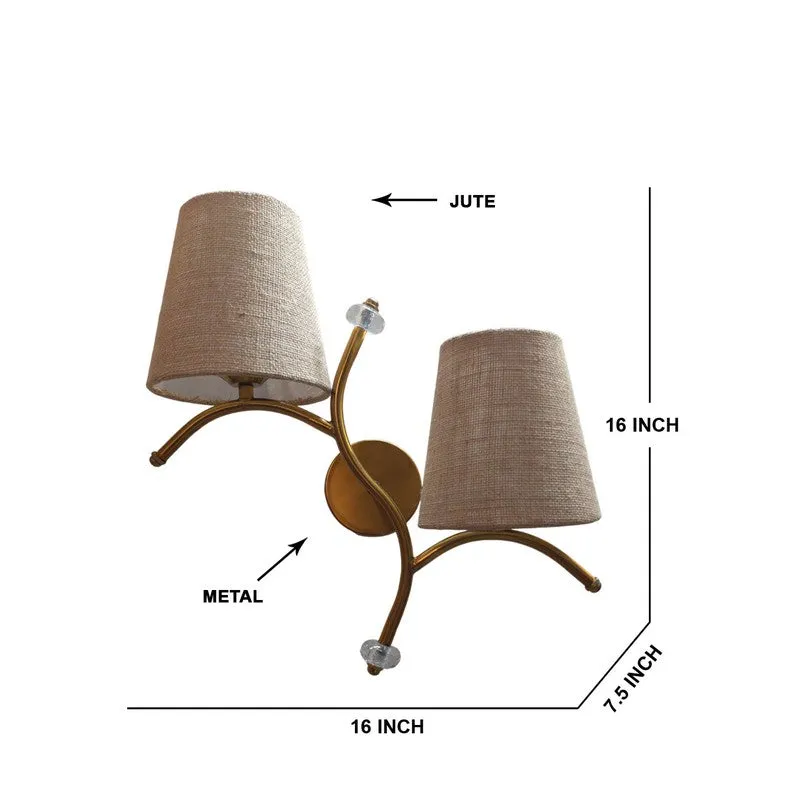 GlowStem Twin Jute Wall Lamp - Beige media 8