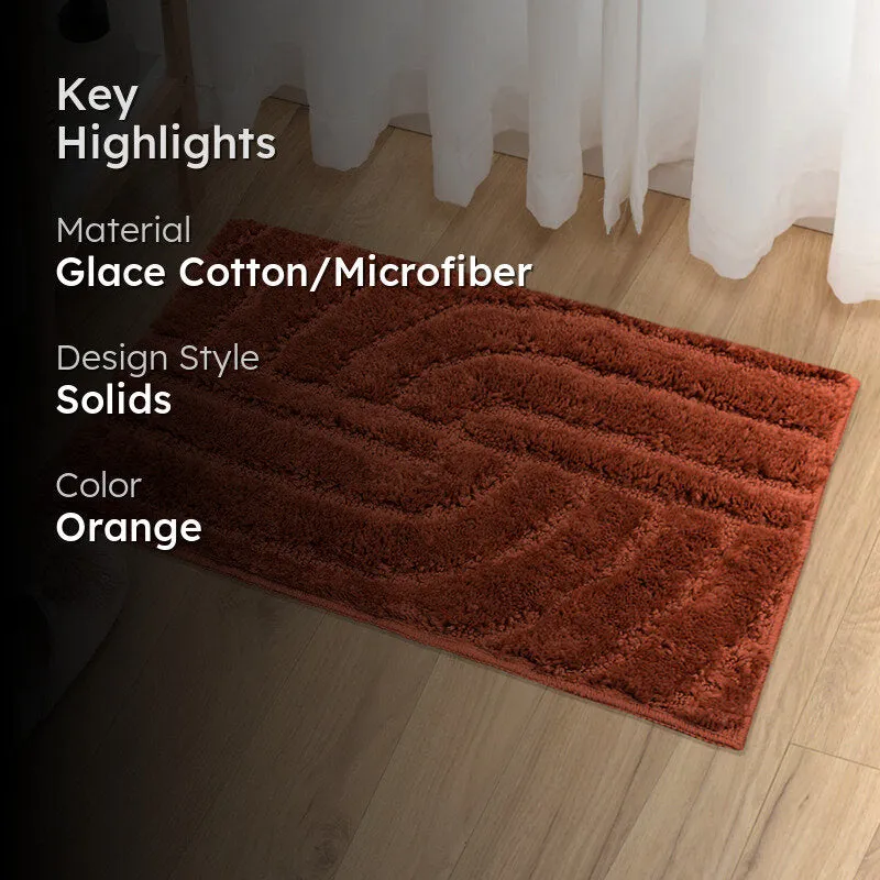 Scotch Maze Microfiber Bath Mat - Burnt Orange media 2