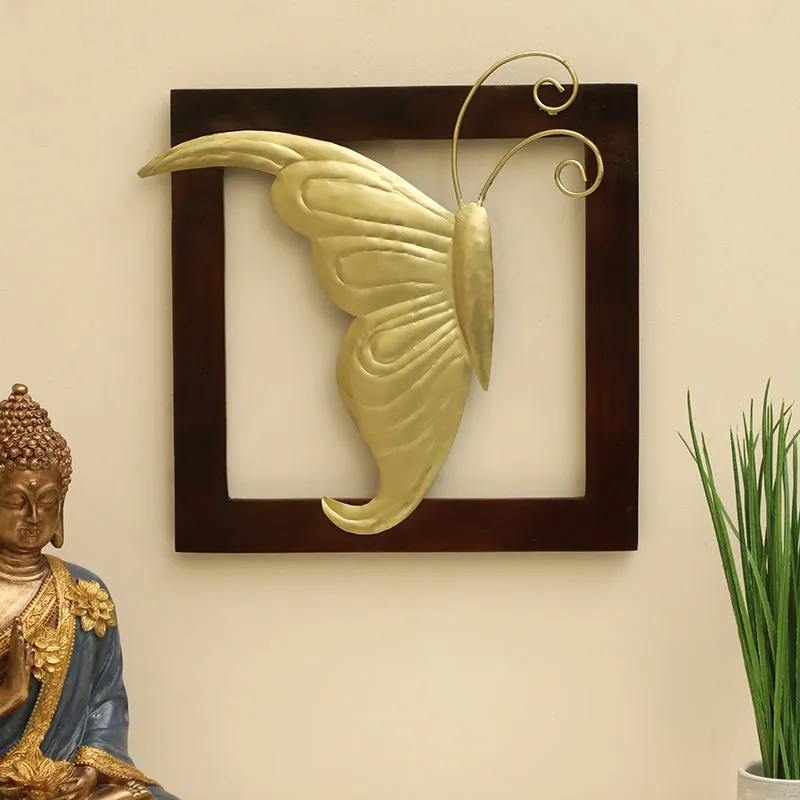 Mirrored Butterfly Metal & Wood Wall Accent media 1