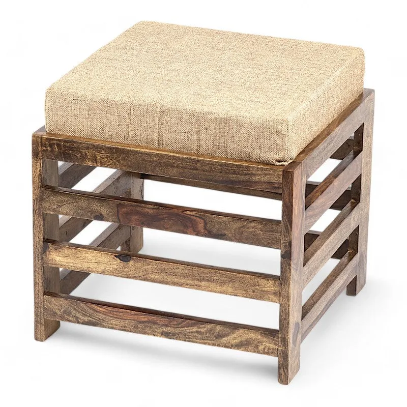 Tavro Sheesham Wooden Bench with Cushions (Beige) - Four Piece Set media 3