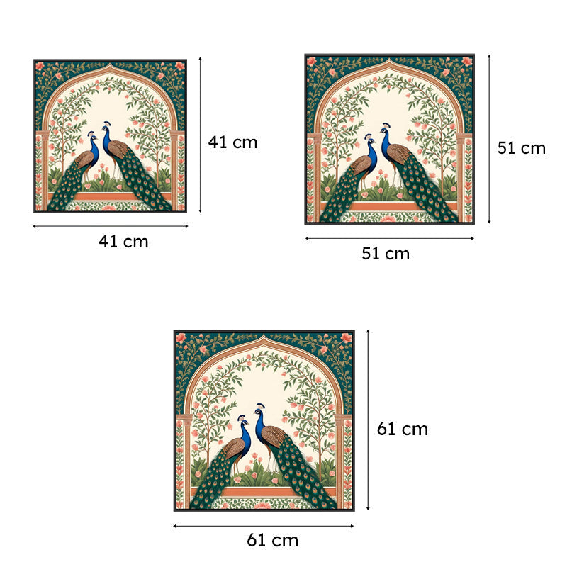 Mayura In Love Canvas Wall Painting With Frame - Black media 8