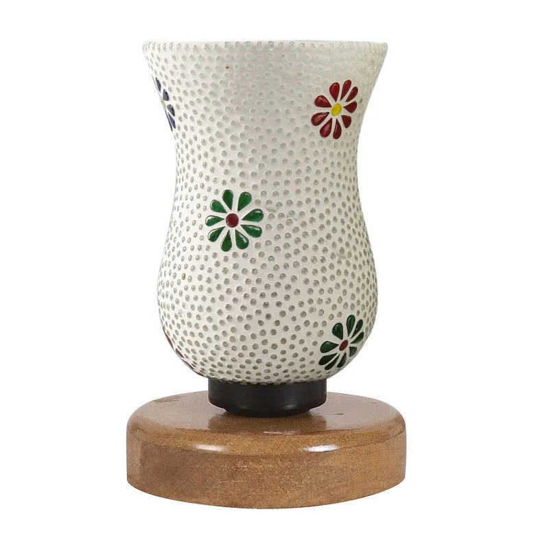 Trevia Mosaic Glass Table Lamp With Wooden Base - Multicolor media 5