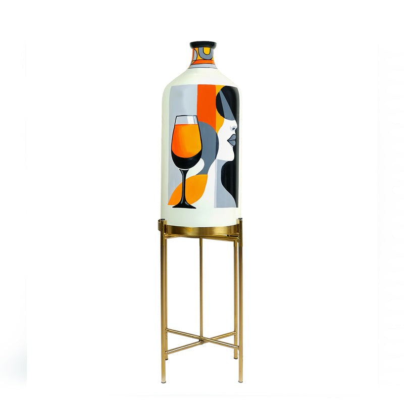 Drink'o Clock Hand Painted Glass Floor Lamp With Stand media 5