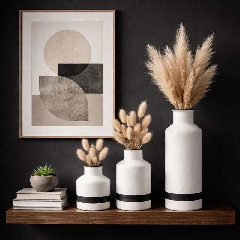 Earthtone Ceramic Vase - Set of Three media 6